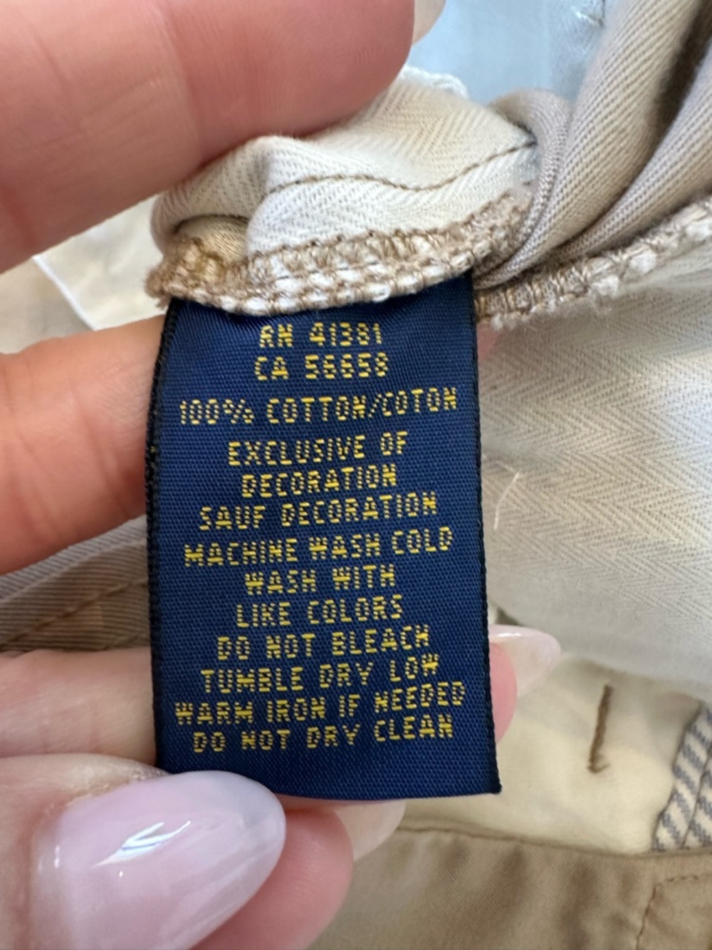 Polo Ralph Lauren Cotton Twill Tan Pants - Picture 9 of 9